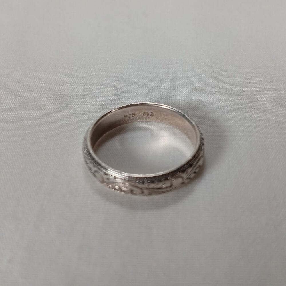 Vintage Marsala Etched Paisley Sterling Silver Ring Size 8.75 - Picture 4 of 6